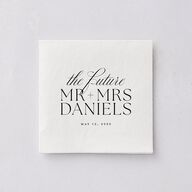Classic Capture Engagement Party Cocktail Napkins Midnight Napkin Uncoined
