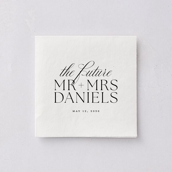 Classic Capture Engagement Party Cocktail Napkins Midnight Napkin Uncoined