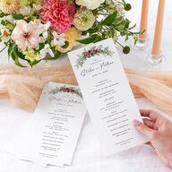Floral Arc Wedding Programs Merlot Signature