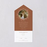 Shining Wreath All-in-One Wedding Invitations Terracotta Signature Light Both Recipient and Return Addresses No