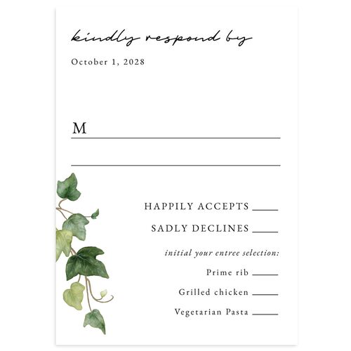 Elegant Ivy Wedding Response Cards Midnight Signature Standard