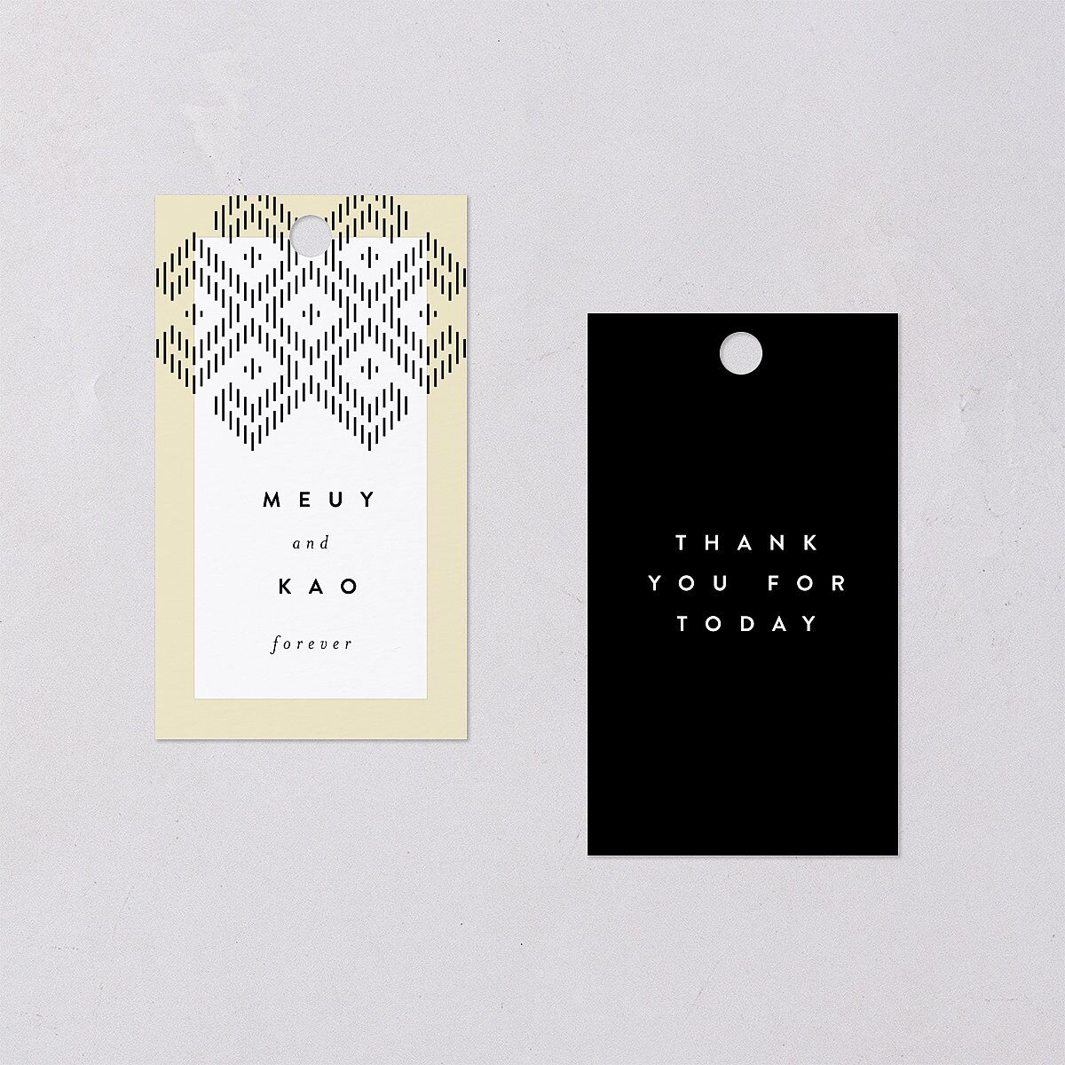 Chinese Lu Mien Favor Gift Tags Pure White Signature
