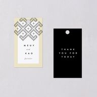 Chinese Lu Mien Favor Gift Tags Pure White Signature