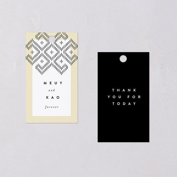 Chinese Lu Mien Favor Gift Tags Pure White Signature