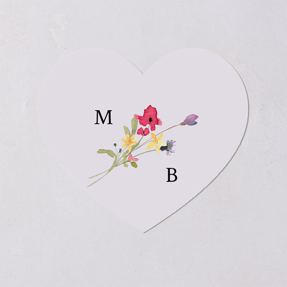 Wildflower Arch Wedding Stickers Pure White Heart