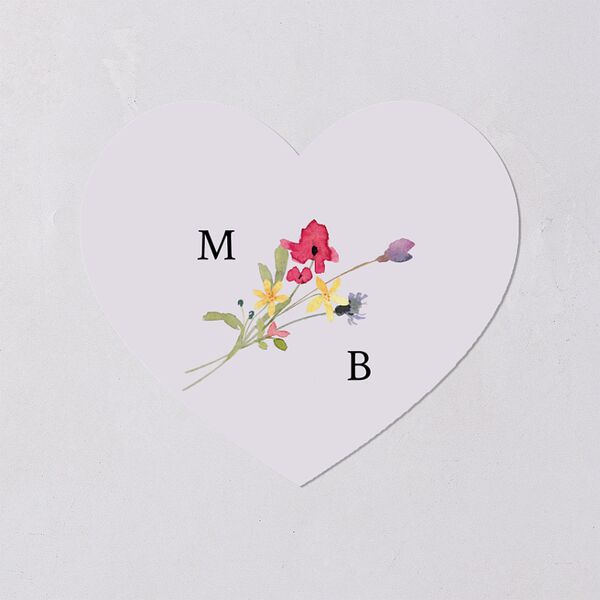 Wildflower Arch Wedding Stickers Pure White Heart