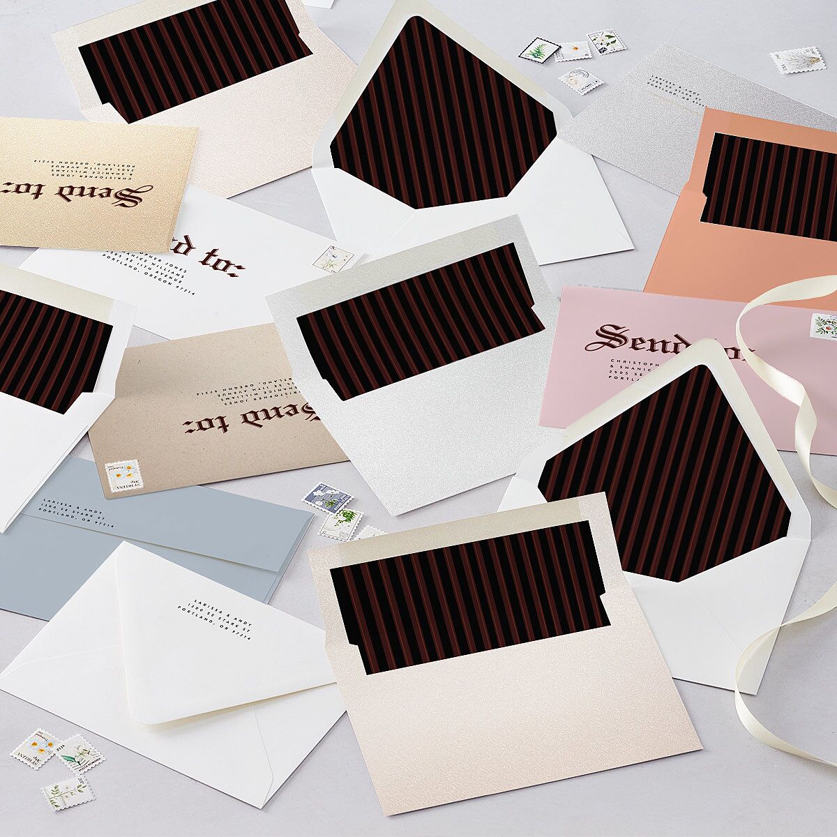 Editorial Gothic Till Death Euro Envelope Liners Charcoal Luxe
