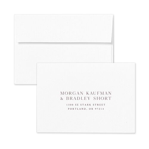 Botanical Accent Response Card Envelopes Merlot White Return Address Signature Standard