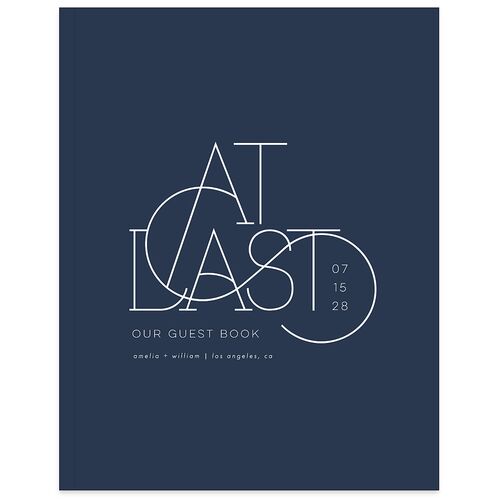 Ornate Love Song Wedding Guest Book Moody Blue