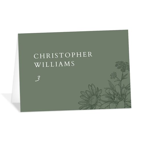 Rustic Botanical Frame Place Cards Moss Signature