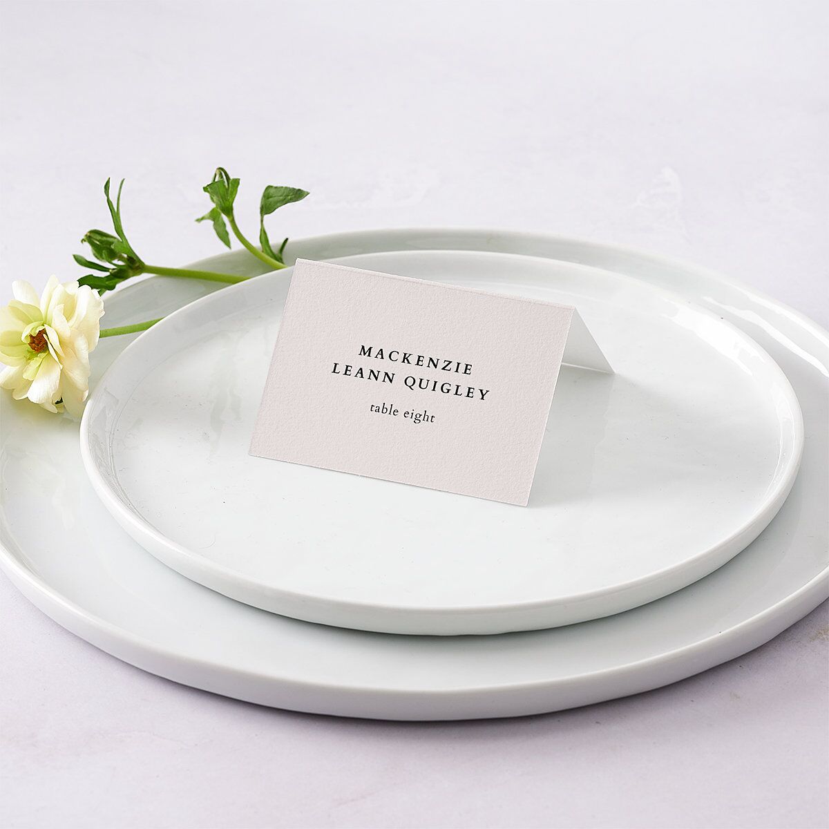 Elegant Editorial Page Place Cards Champagne Signature