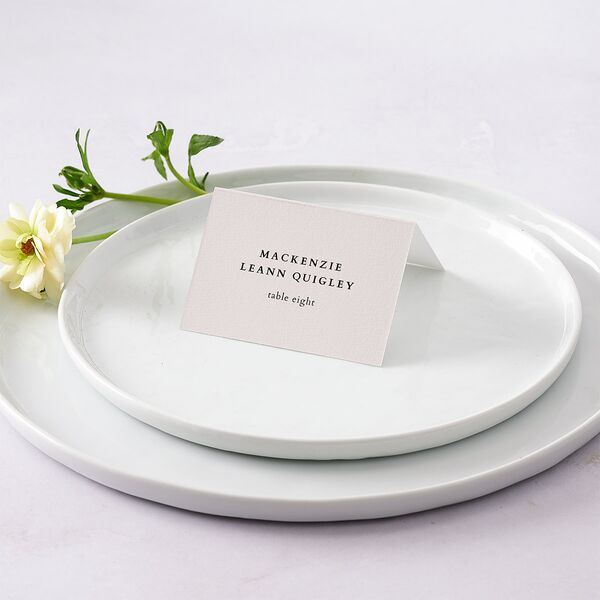 Elegant Editorial Page Place Cards Champagne Signature