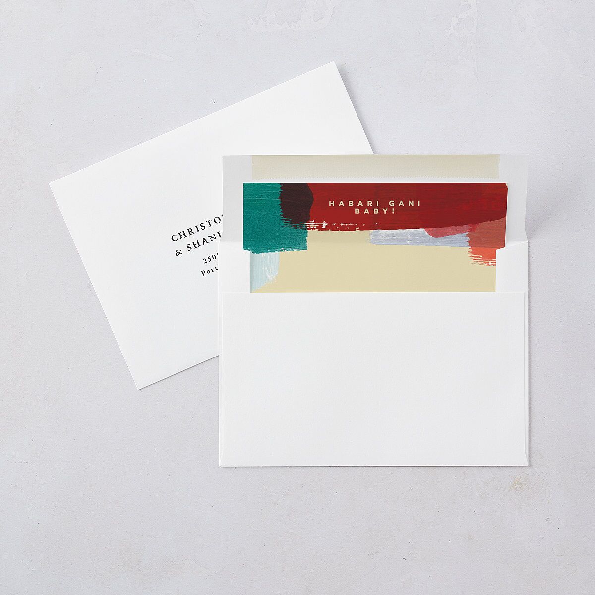 Baby's First Kwanza Painted Watercolor Envelope Liners Red Clay Standard