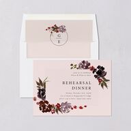Autumn Romance Rehearsal Dinner Invitations Chocolate Signature Blank