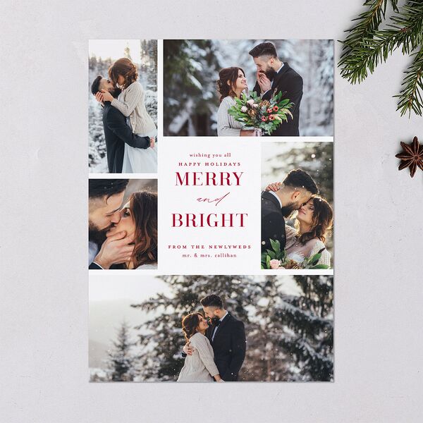 Portrait Gallery Holiday Holiday Cards Burgundy Signature Blank Standard Portrait