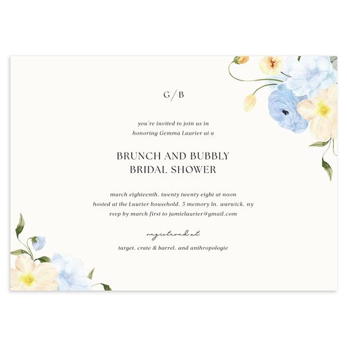 Pastel Garden Bridal Shower Invitations Stream Signature Blank Standard