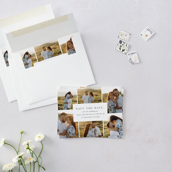 Landscape Gallery Save the Date Petite Cards Pure White Signature smooth Blank No Standard