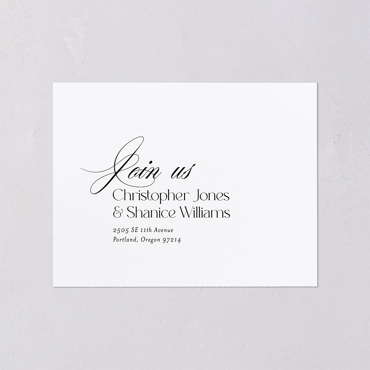 Romantic Movie Poster All-in-One Wedding Invitations Licorice Signature Light Both Recipient and Return Addresses No