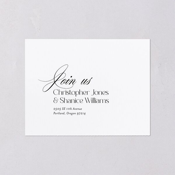 Romantic Movie Poster All-in-One Wedding Invitations Licorice Signature Light Both Recipient and Return Addresses No