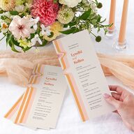 Groovy Lines Wedding Programs Coral Pink Signature