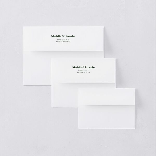 Retro Bloom Wedding Response Card Standard Envelopes White Scottish Green Return Address Signature Standard