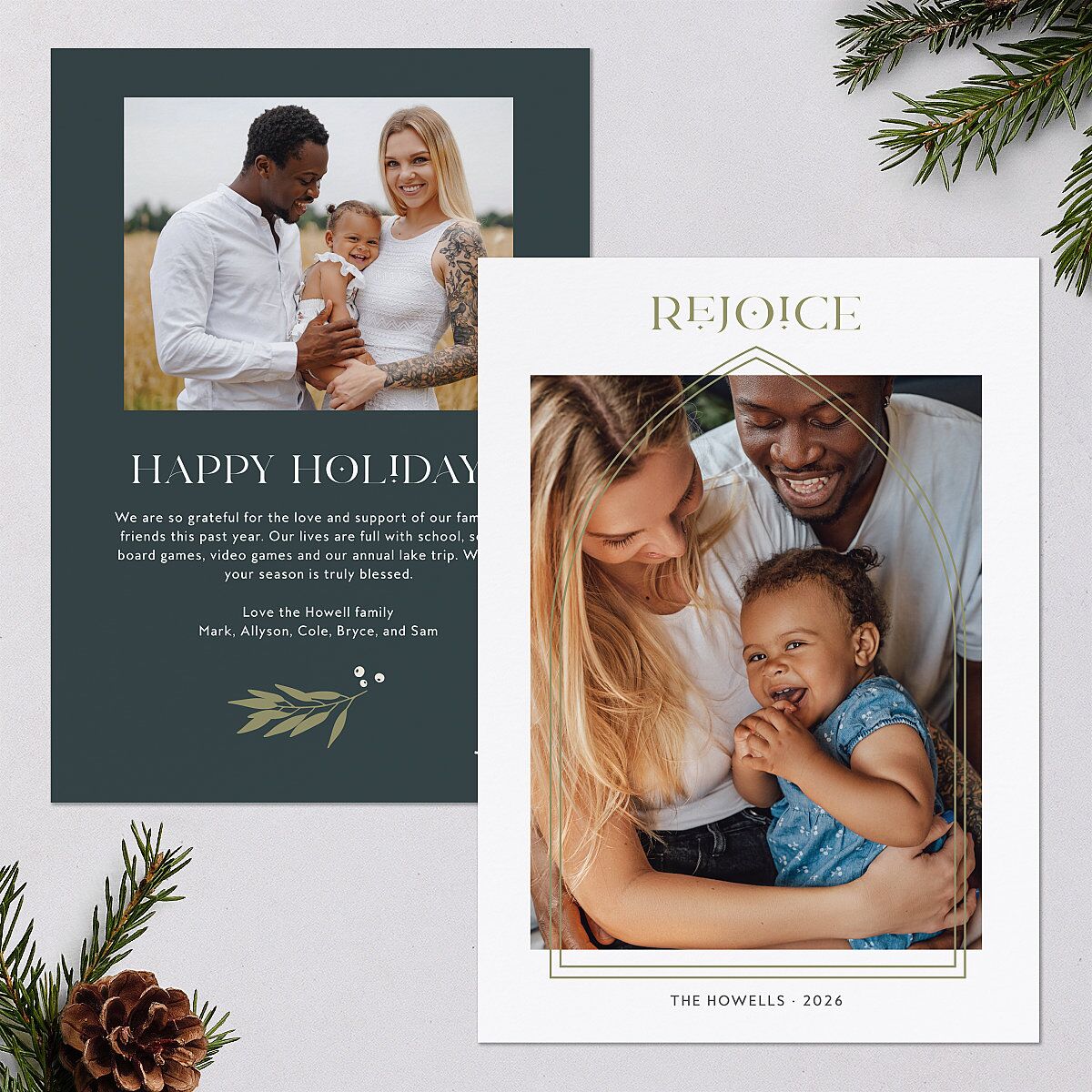 Rejoice Holiday Cards Dark Night Signature Blank Standard Portrait