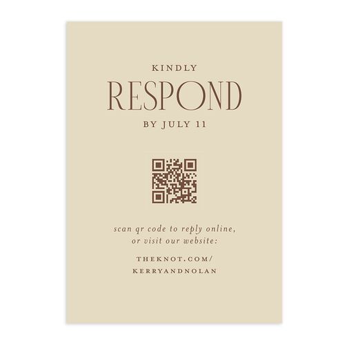 Cosmopolitan QR Code RSVP Cards Sepia Signature Standard