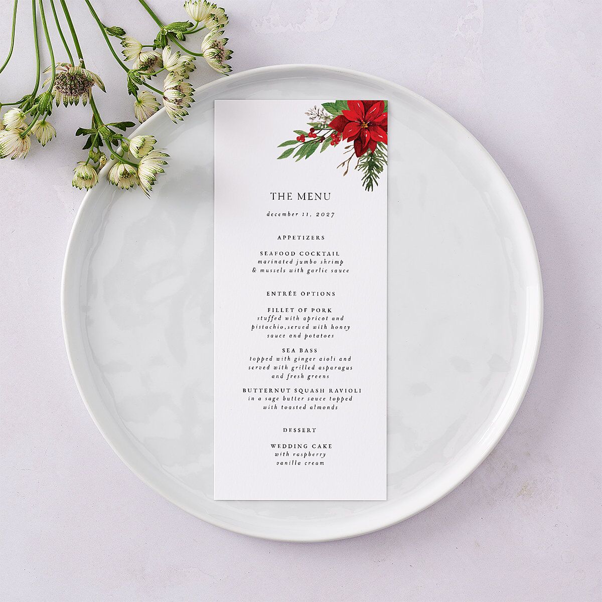 Christmas Poinsettia Menus Ruby Signature