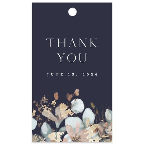 Eucalyptus Edges Favor Gift Tags Gold Navy Signature