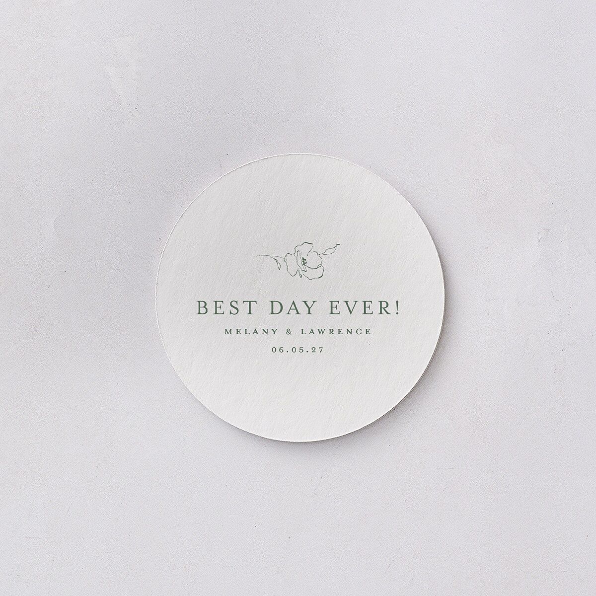 Floral Adornment Coasters Eucalyptus Cardboard Circle