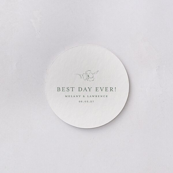 Floral Adornment Coasters Eucalyptus Cardboard Circle