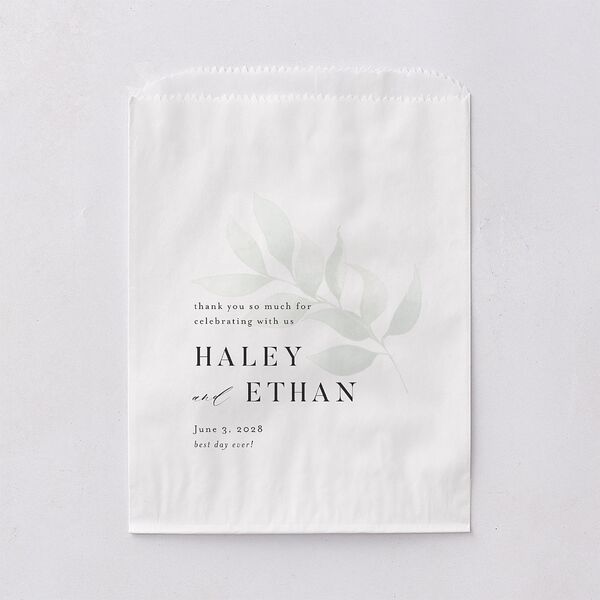 Romantic Greenery Favor Bags White Tide Pool Wax-Lined Food Safe Paper