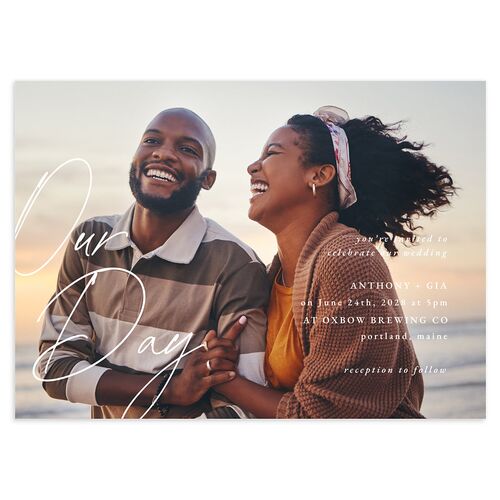 Corner Date Wedding Invitations Midnight Signature Blank No Standard