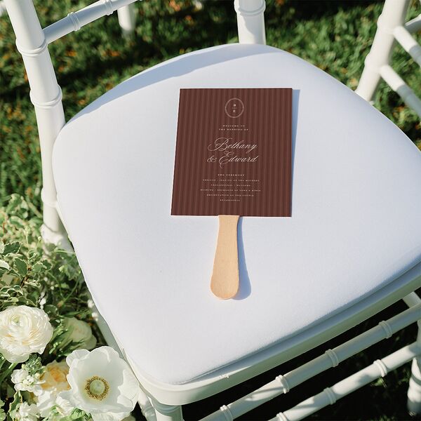Vintage Oval Monogram Fan Programs Merlot Signature Standard