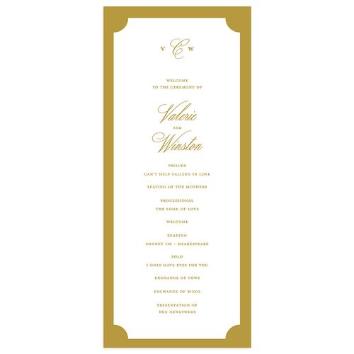Elegant Eclectic Wedding Programs Umber Signature