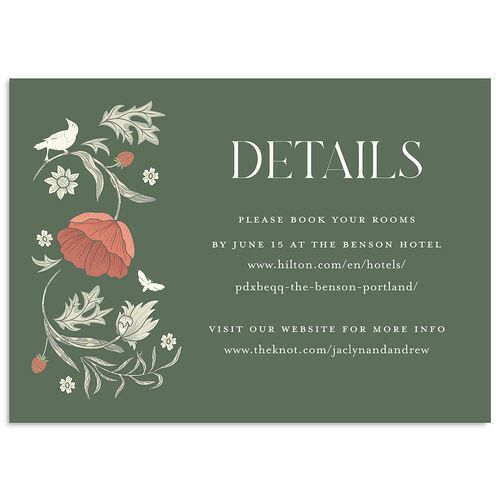 Crafted Garden Wedding Enclosure Cards Deep Olive Signature Standard