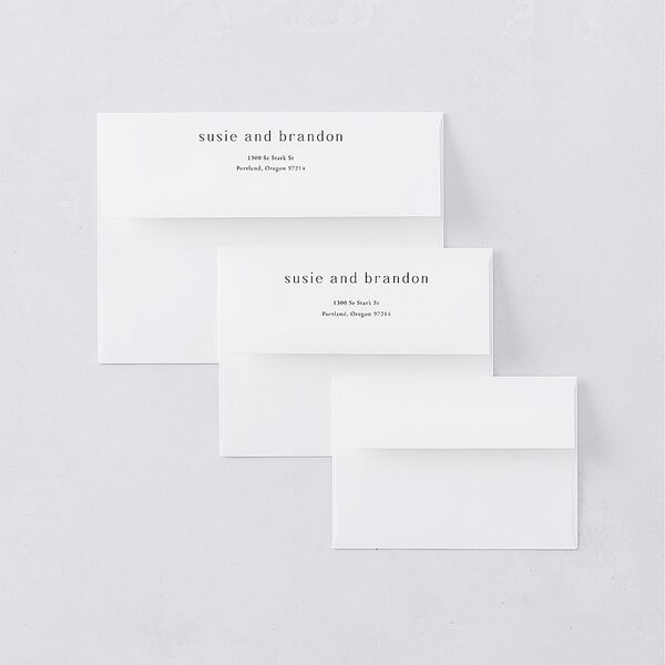 Wild Poppies Rehearsal Dinner Invitation Envelopes White Pure White Both Recipient and Return Addresses Signature Standard