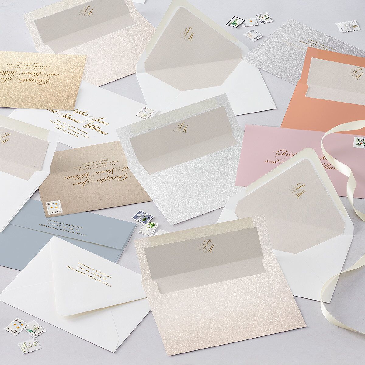 Opulent Garden Wedding Invitations Scottish Green Signature Blank No Standard