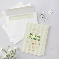 Colorful Retro Stripes Wedding Invitations Sea Foam Signature Blank No Standard