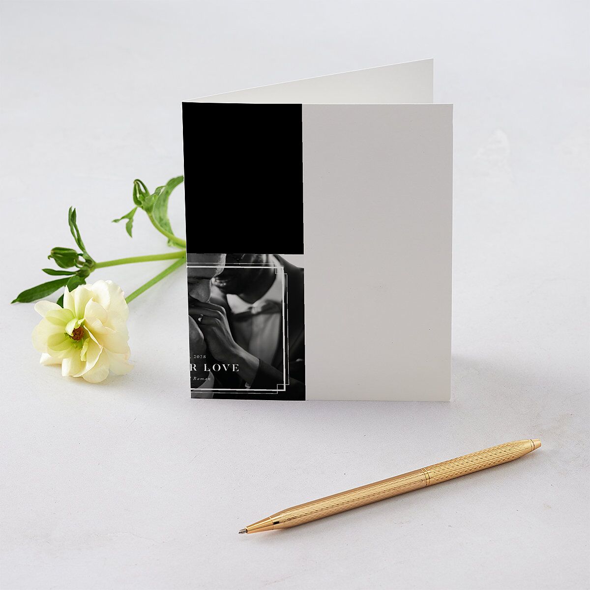 Luxe Monogram Thank You Cards — view 1