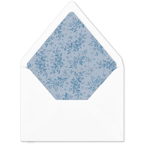 Antique Garden Lace Floral Euro Envelope Liners French Blue Luxe
