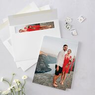 Modern Photograph Save The Date Cards Mist Signature smooth Blank No Standard