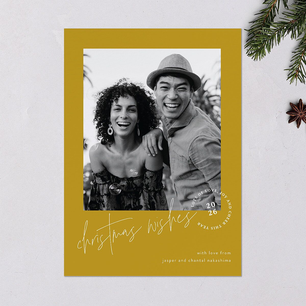 Christmas Wishes Holiday Cards Marigold Signature Blank Portrait  Standard