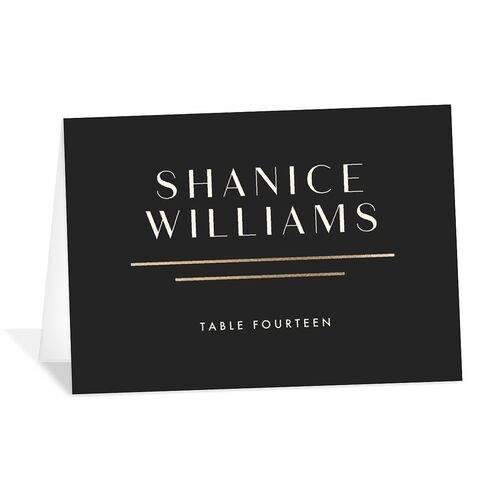 Refined Frame Place Cards Gold Charcoal Signature