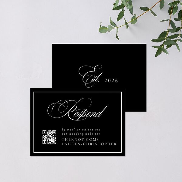 Lasting Frame QR Code RSVP Cards Pure White Signature Standard