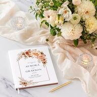 Bohemian Arch Wedding Guest Book Copper