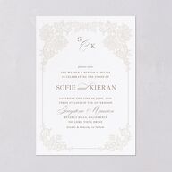 Love Story Lace Wedding Invitations Pure White Signature Blank No Standard