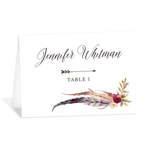 Bohemian Floral Place Cards Raspberry Signature