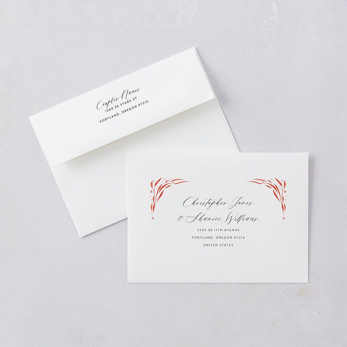 Romantic Phoenix Save the Date Cards Crimson Signature smooth Blank No