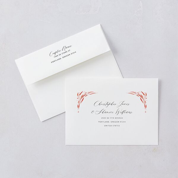 Romantic Phoenix Save the Date Cards Crimson Signature smooth Blank No
